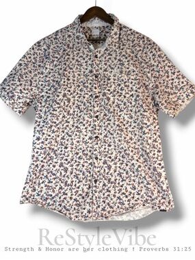 JB HOLT Men’s Size XXL Shirt Button Down Short Sleeve Athletic Fit Style Leaves